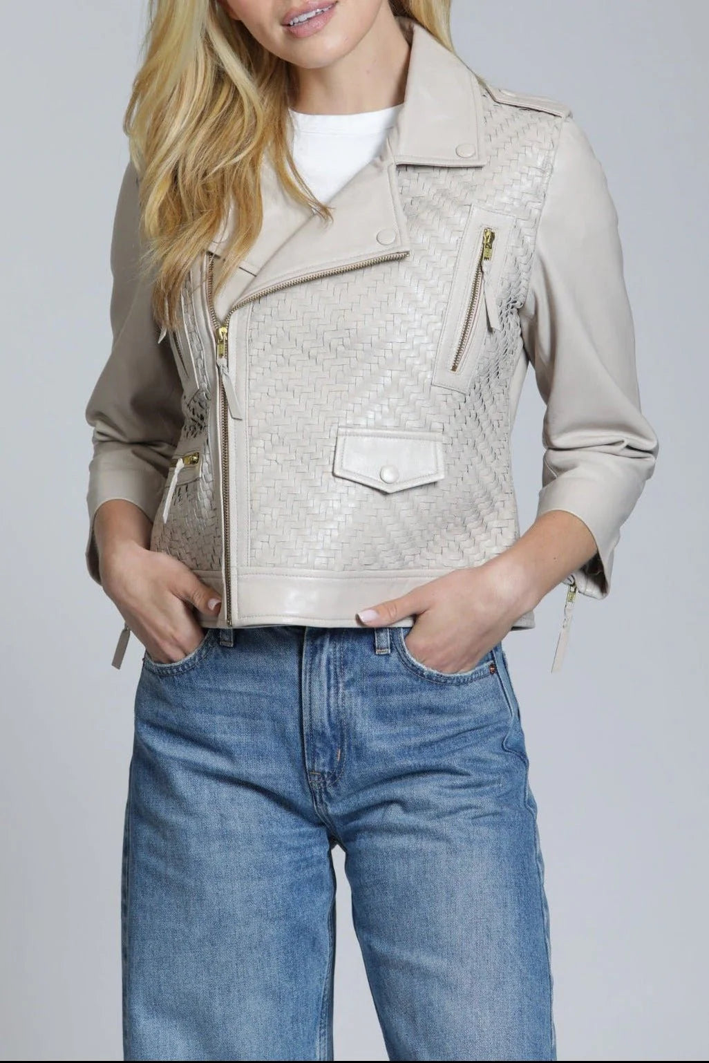 Herringbone Moto Leather Jacket