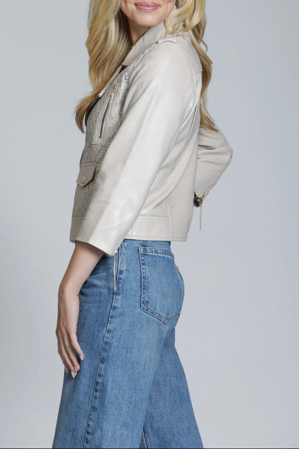 Herringbone Moto Leather Jacket