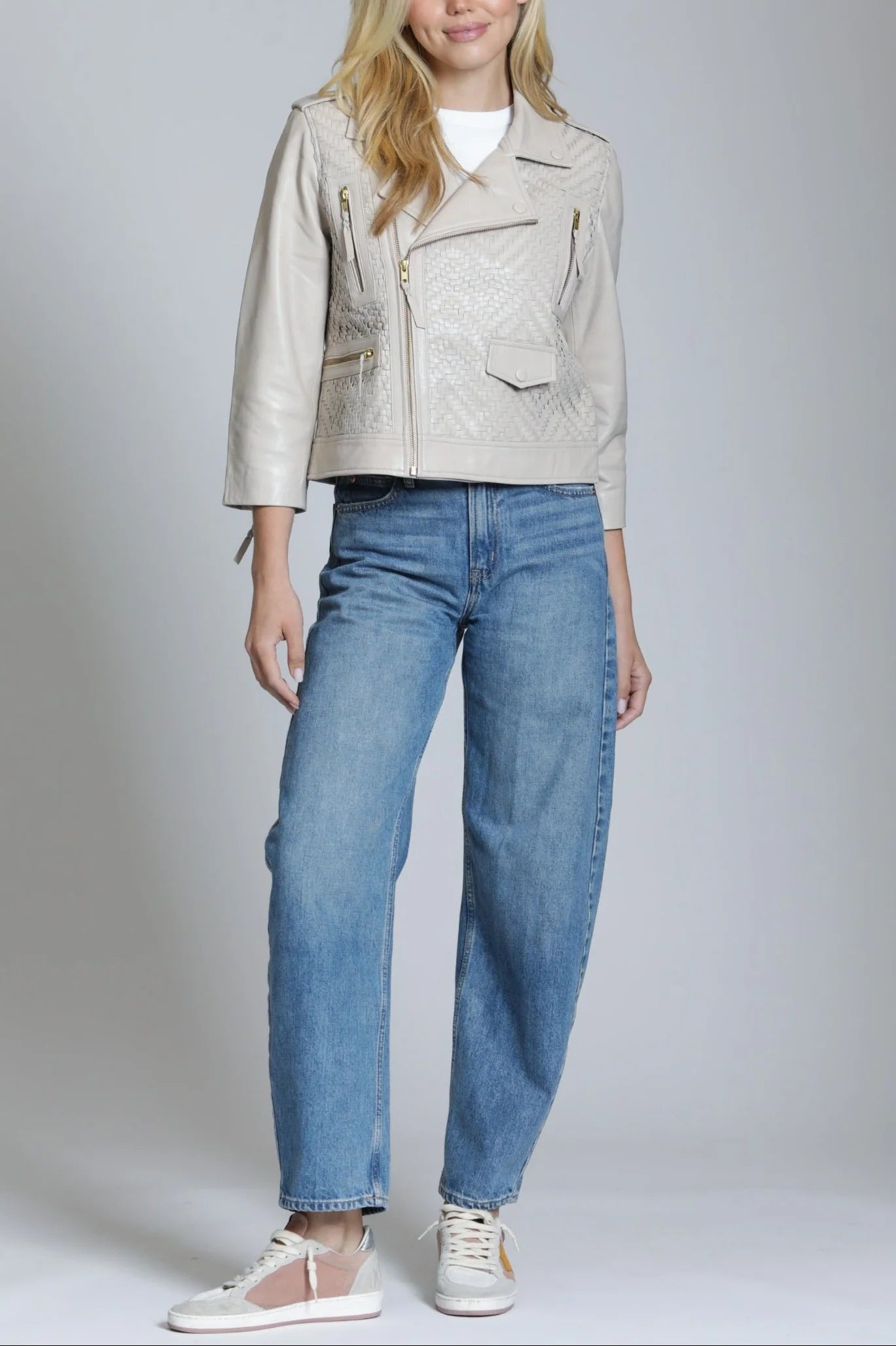 Herringbone Moto Leather Jacket