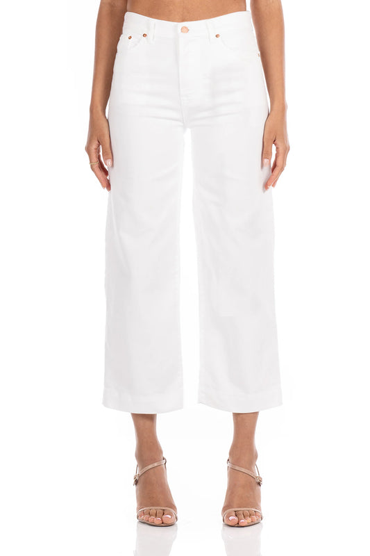 Kendall Wide Leg Crop - Regal White