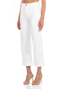 Kendall Wide Leg Crop - Regal White