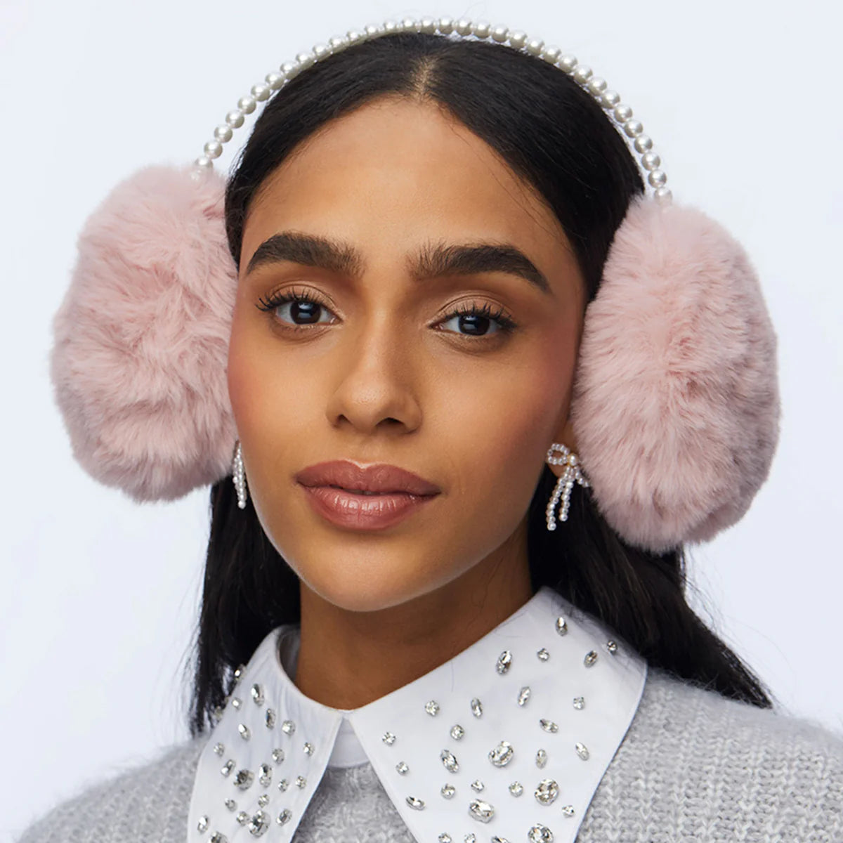 Faux Fur Pearl Ear Muffs