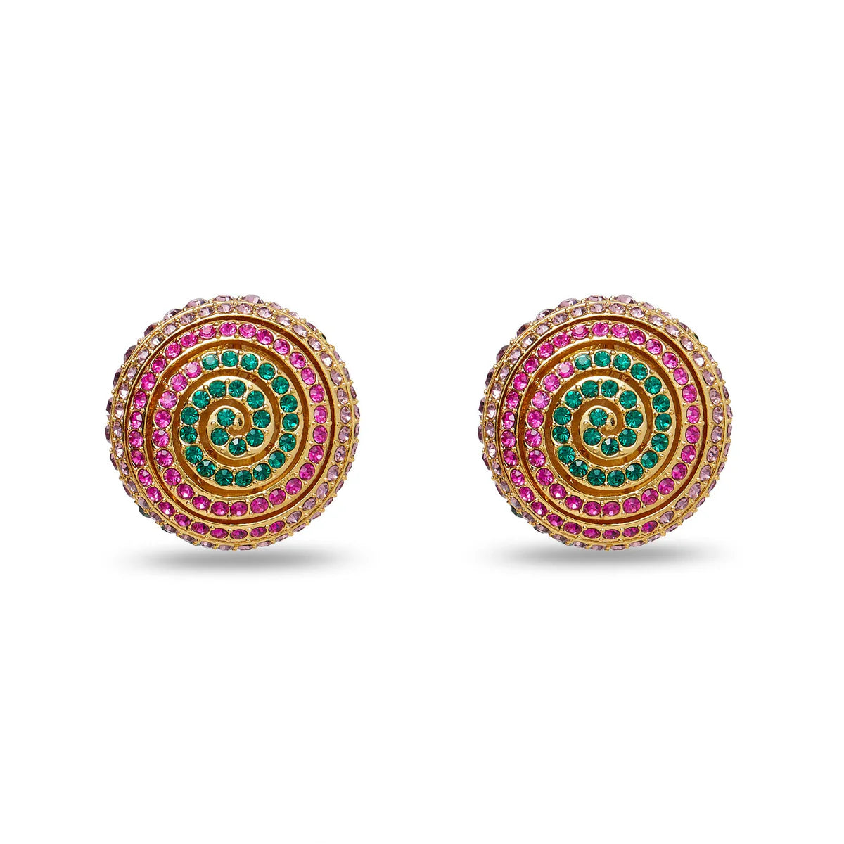 Spiral Button Earrings