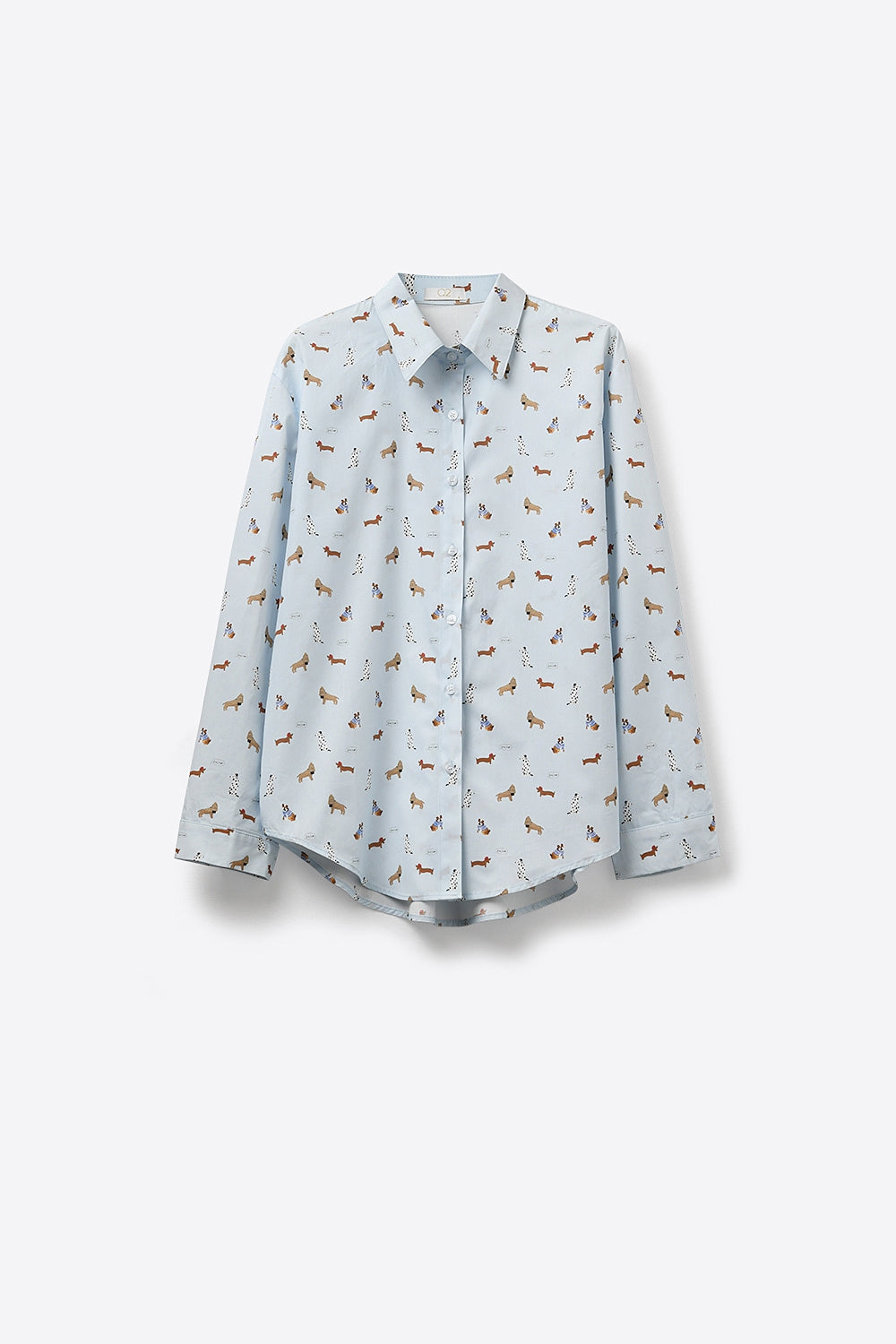 Dog Print Button Down Shirt