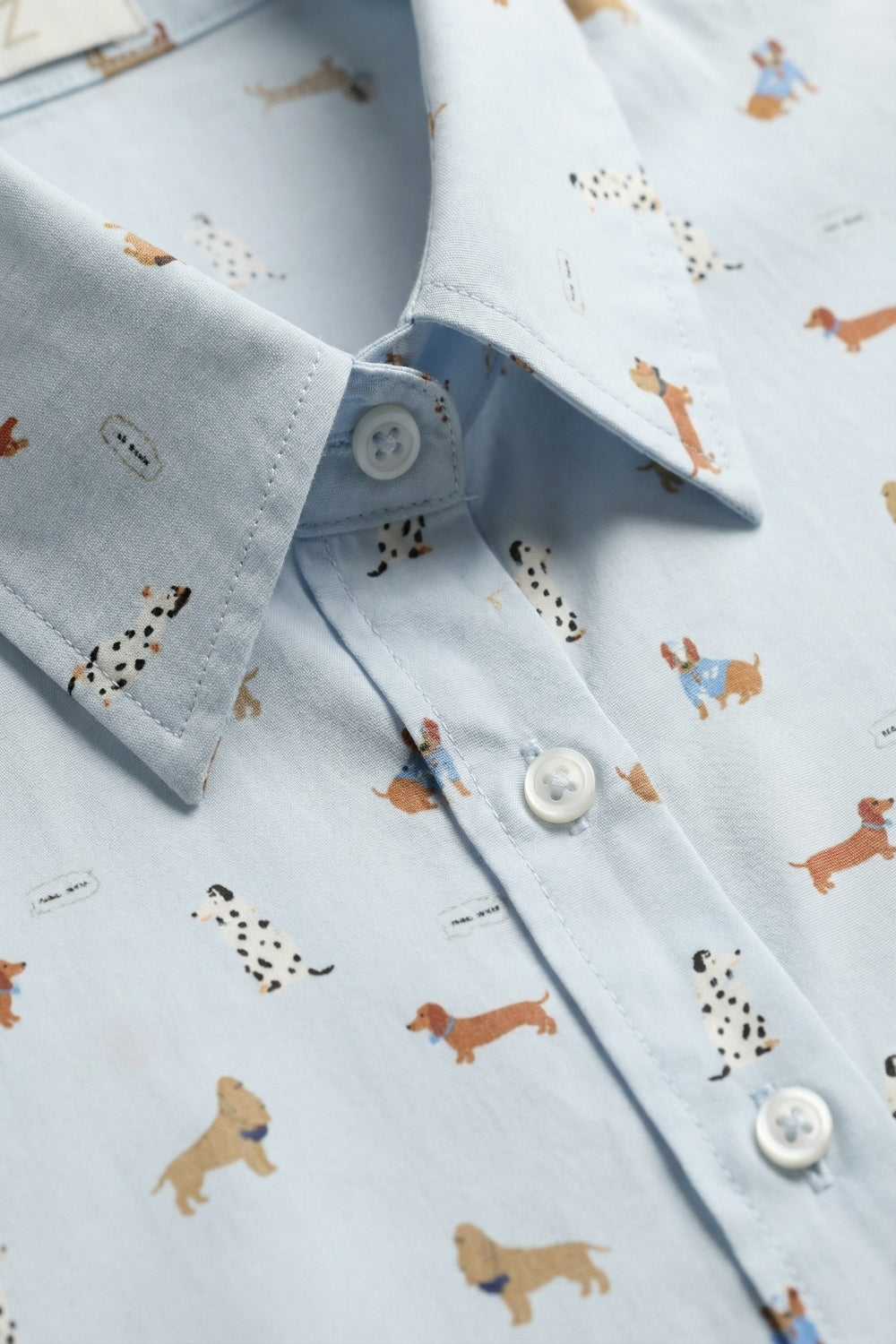 Dog Print Button Down Shirt