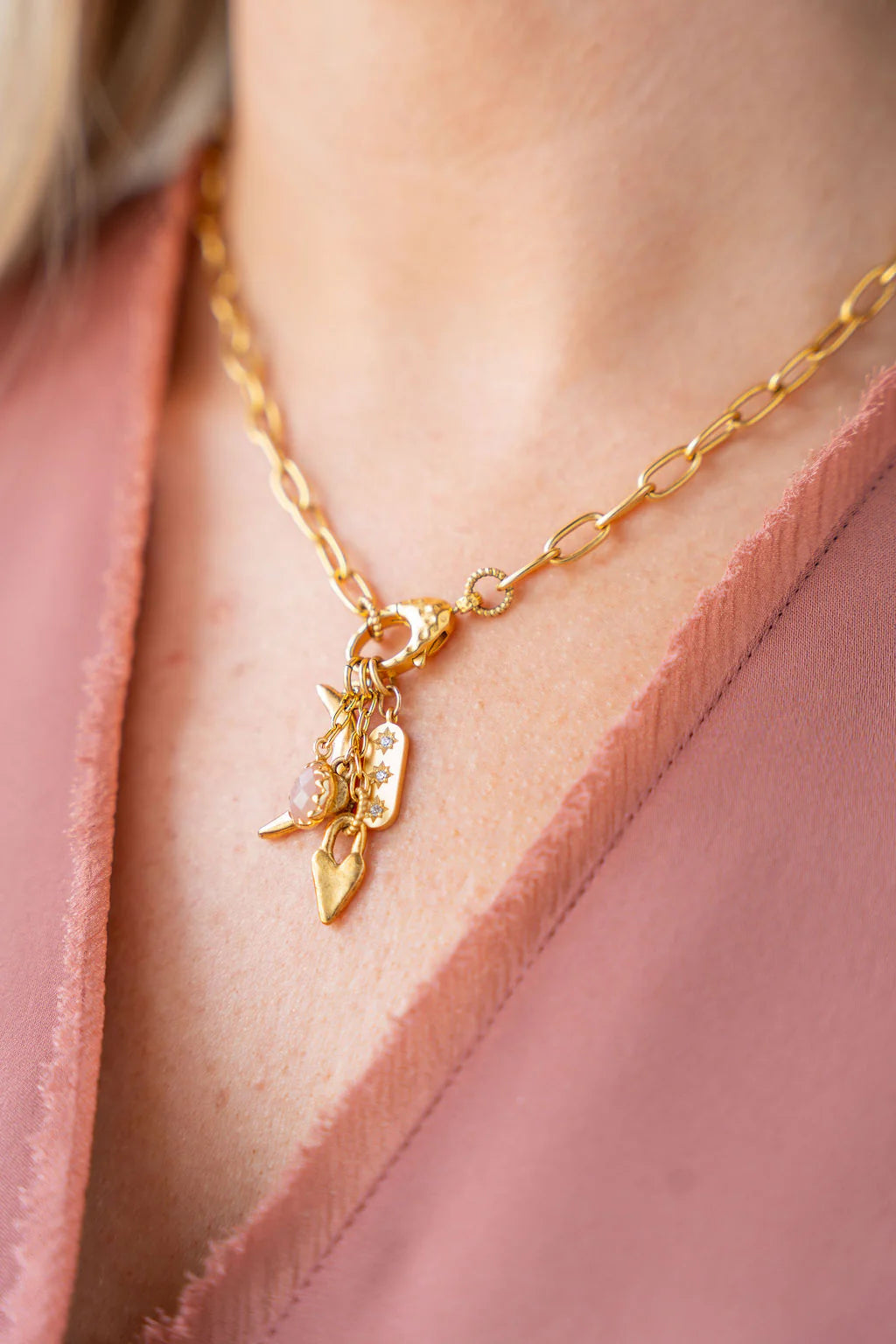 Peach Moonstone Necklace