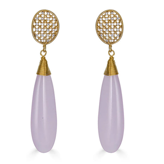 Pink Glass Dangle Earrings