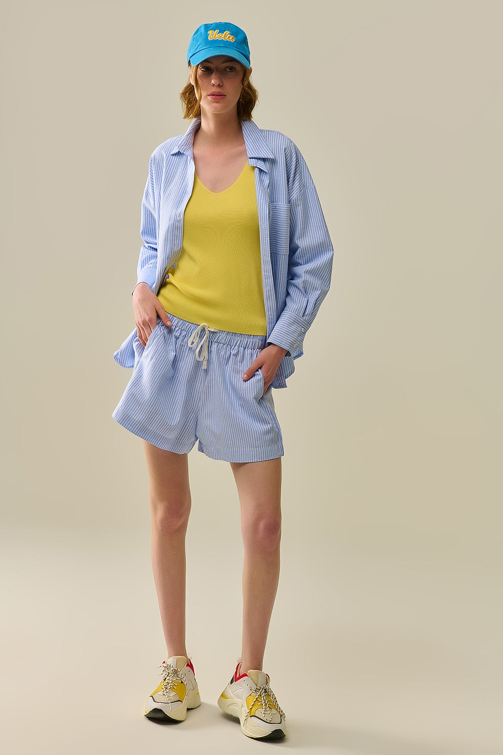 Striped Short w/ String Waistband