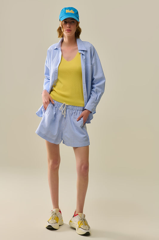 Striped Short w/ String Waistband