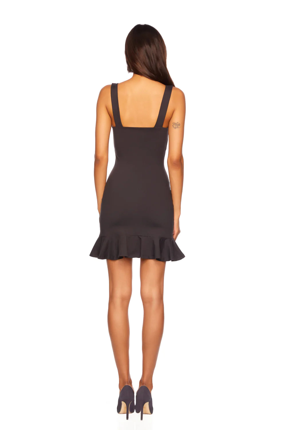 Boat Neck Ruffle Dress
