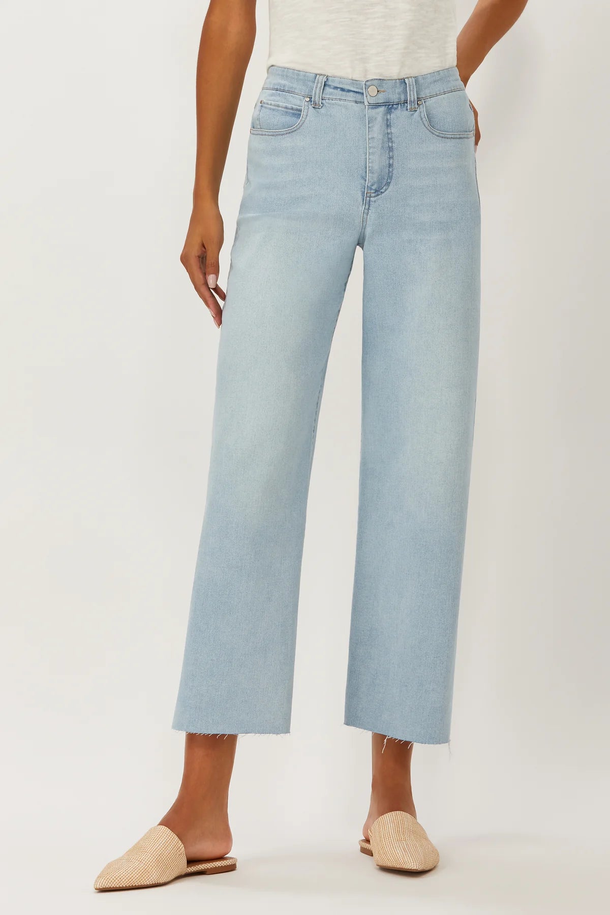 La Brea Wide Leg Cropped Jeans
