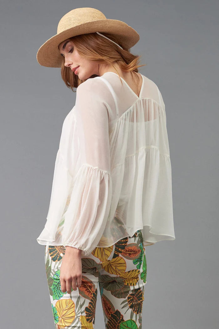 Chiffon Sheer Tier Top