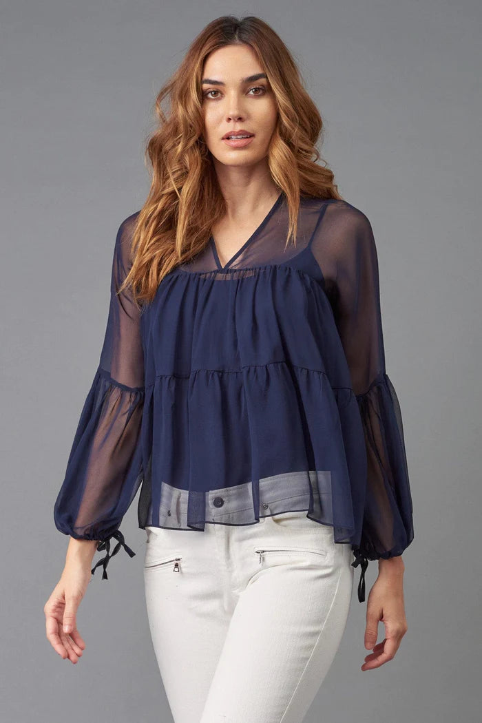 Chiffon Sheer Tier Top