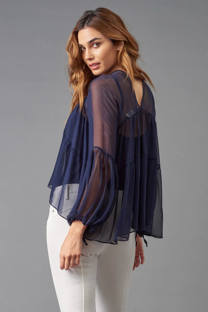 Chiffon Sheer Tier Top