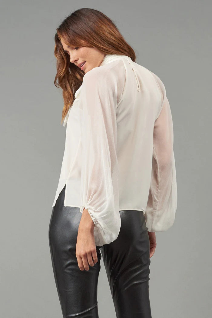 Tie Neck Raglan Blouse