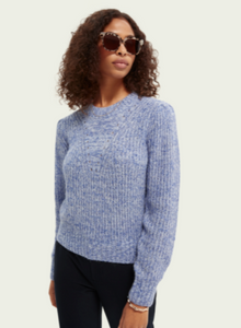 Loose Fit Crewneck Pullover w/ Puff Sleeve