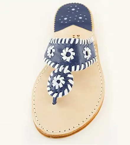 Classic Sandal - Navy with White