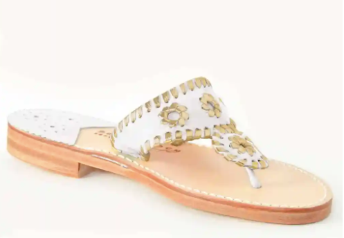 Classic Sandal - White with Gold