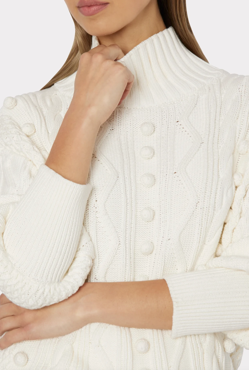 Chunky Cable Bobble Turtleneck