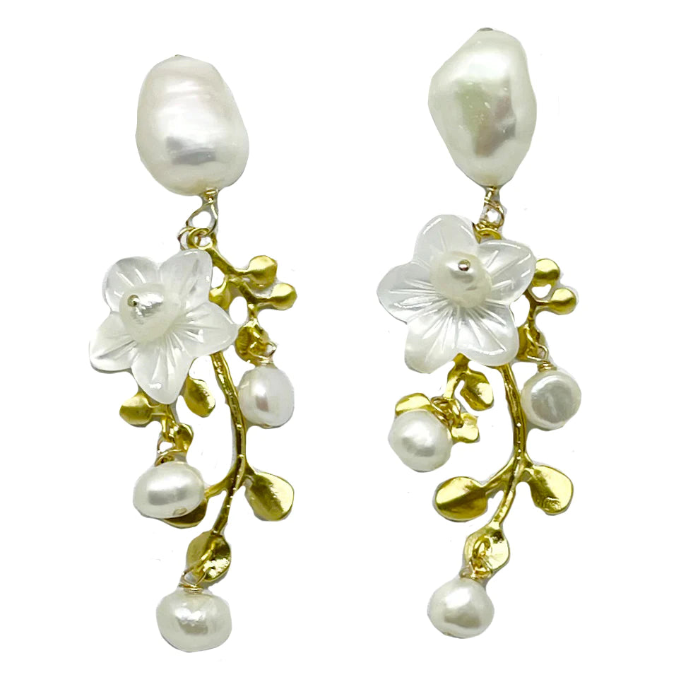 White Garden Earrings