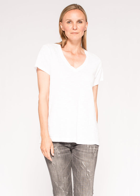 S/S V-Neck Trapeze Shirt