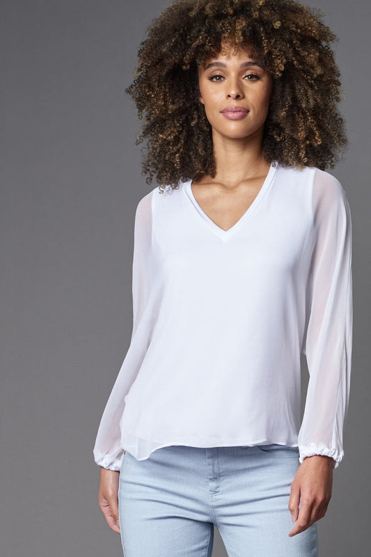 V-Neck Chiffon Top