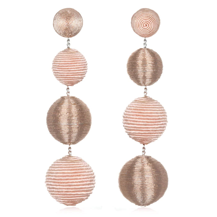 Silk/Metallic Mix Gunball Drop Earrings